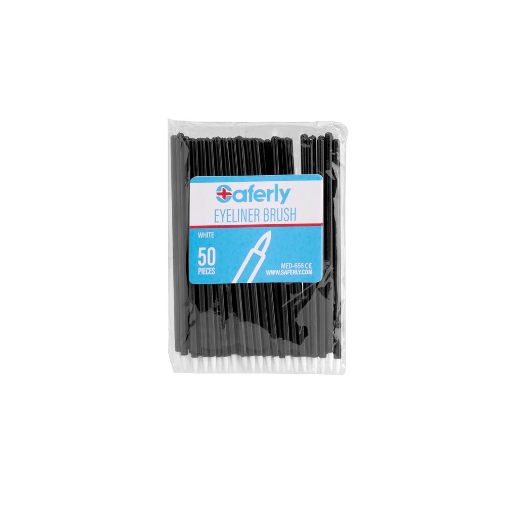 Saferly Disposable Eyeliner/Detail Brushes — Felt Tip — Pack of 50