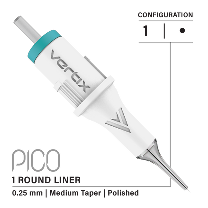 Vertix Pico PMU Membrane Cartridge Needles — Liners — Box of 20 - Ultimate Beauty