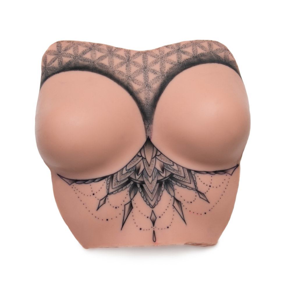 A Pound of Flesh Tattooable Synthetic Breasts with Torso — Tattooed Example
