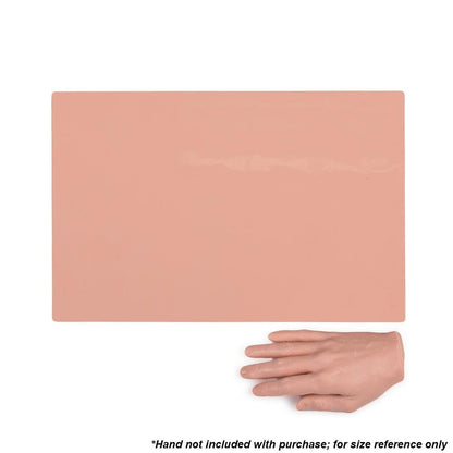 A Pound of Flesh Tattooable Synthetic Canvas — 3mm Pink Tone — Synthetic Hand Size Comparison