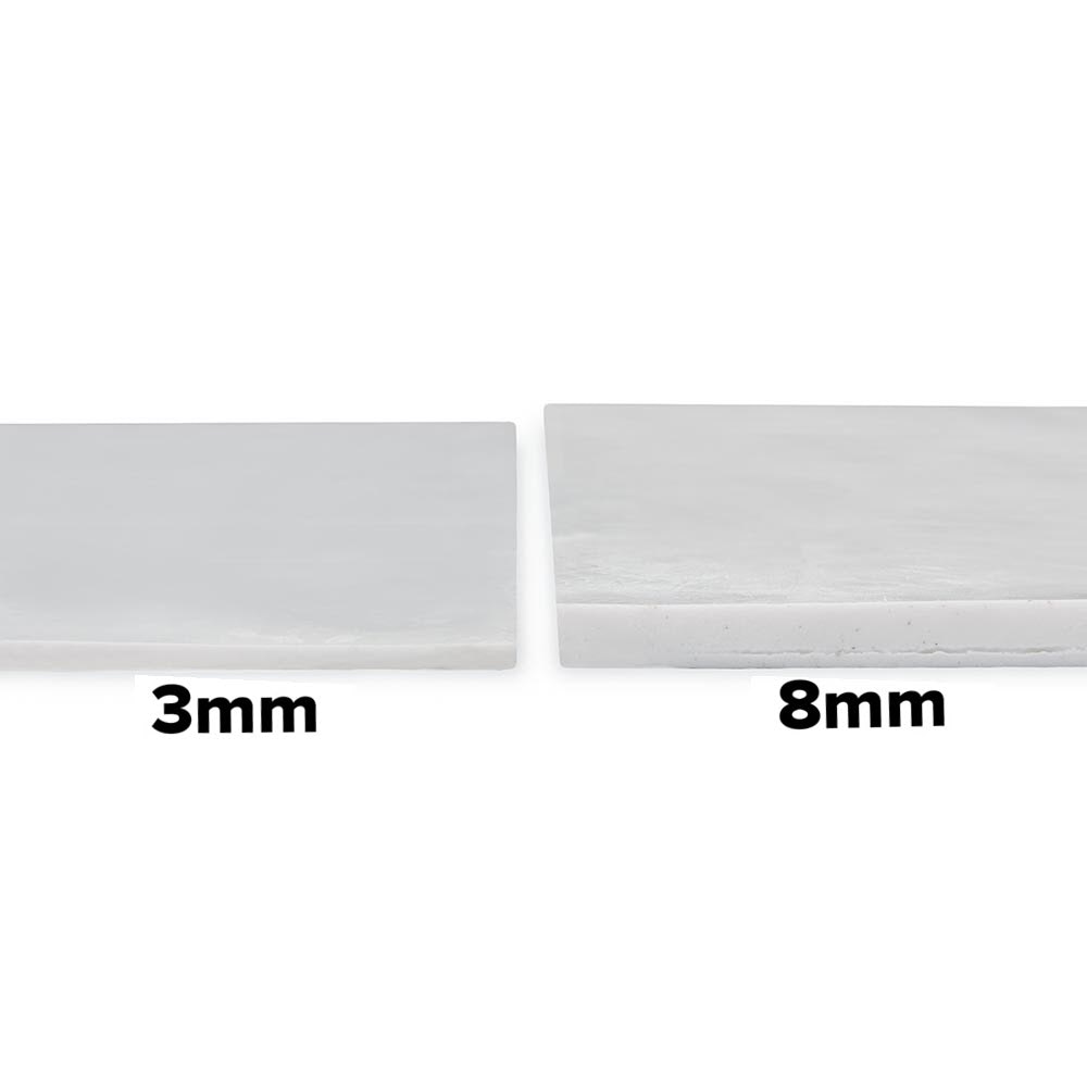 A Pound of Flesh Tattooable Synthetic Canvas — Thickness Comparison