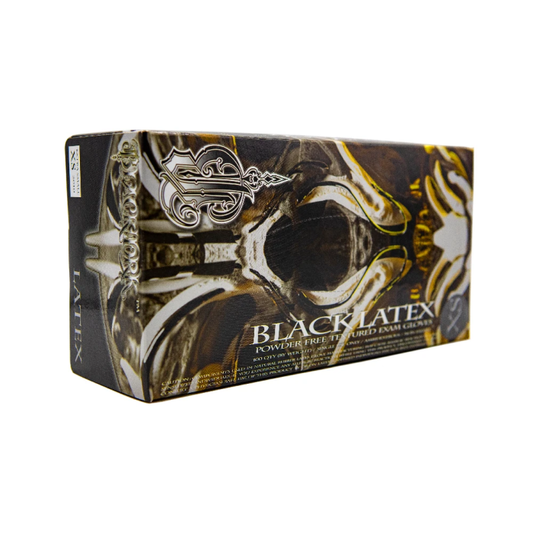 Blackwork Latex Black Disposable Medical Grade Gloves — Box of 100 - Ultimate Beauty