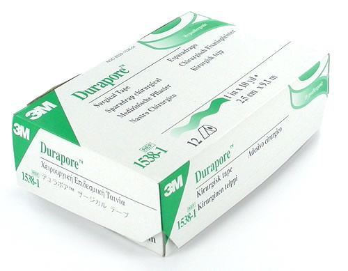 Case of 12 1"-Wide Rolls of 3M Durapore Cloth Surgical Tape