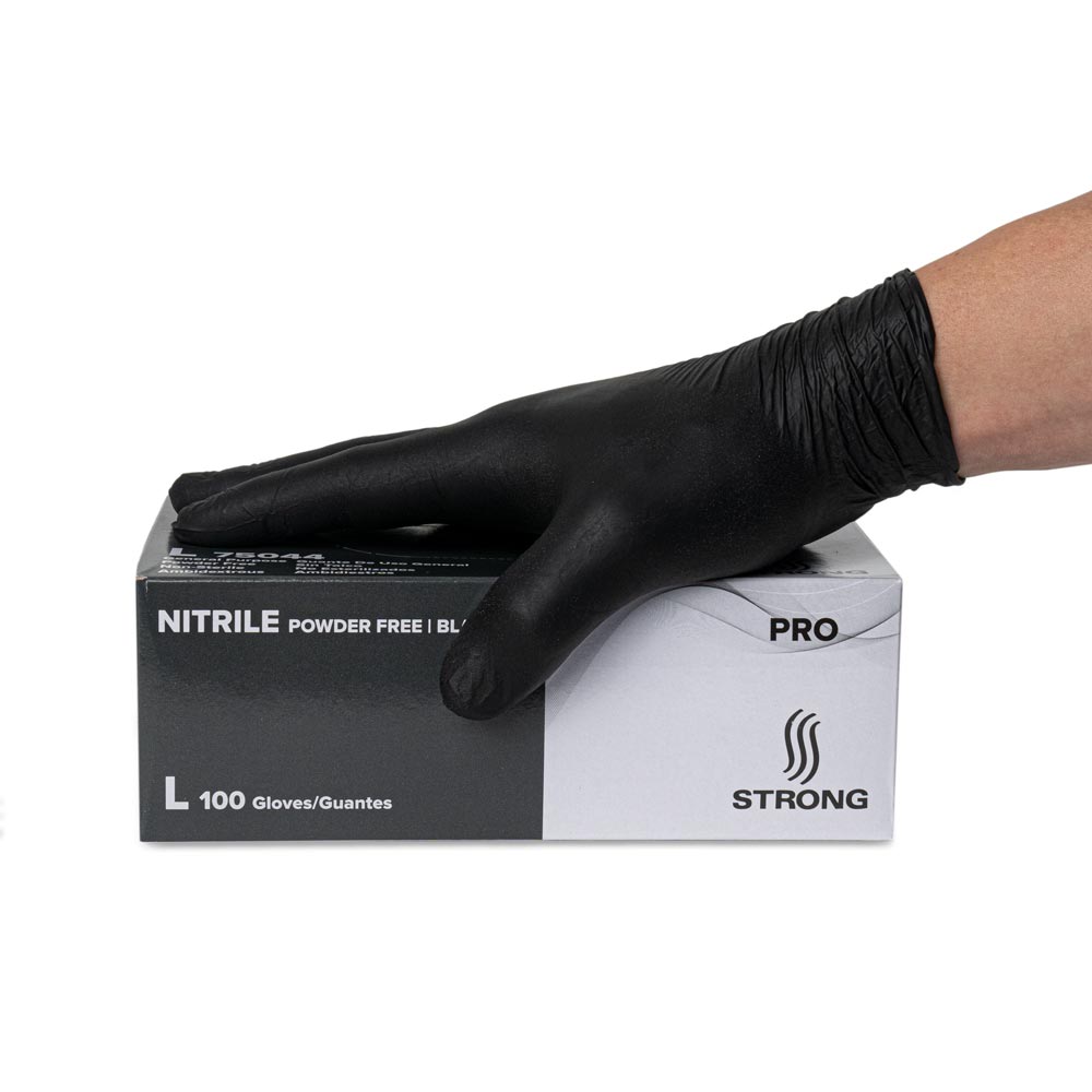 Strong Pro Black Disposable Nitrile 4gm Gloves — Box of 100 - Ultimate Beauty
