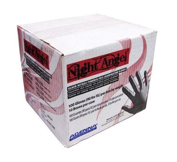Night Angel Black Nitrile Medical Gloves - Case of Gloves