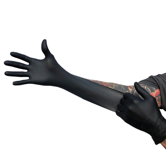Blackwork Latex Black Disposable Medical Grade Gloves — Box of 100