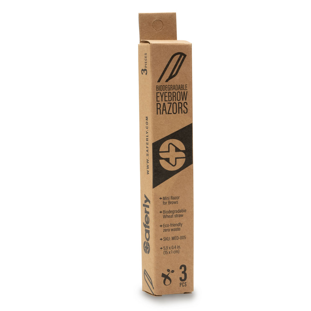 Saferly Biodegradable Eyebrow Razors — Box of 3 - Ultimate Beauty