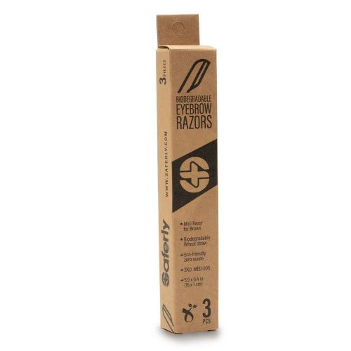 Saferly Biodegradable Eyebrow Razors — Box of 3
