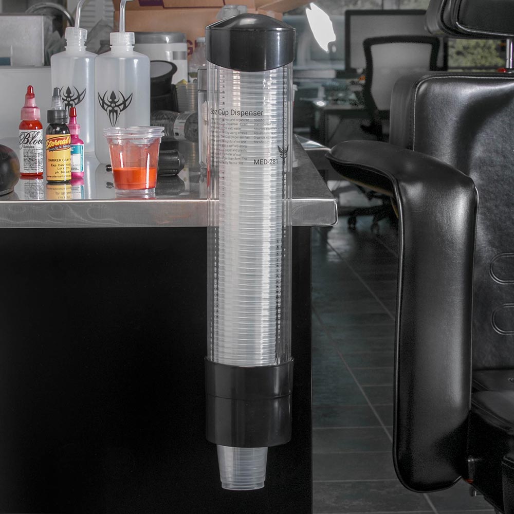 3oz Cup Dispenser Wall Mount in Use