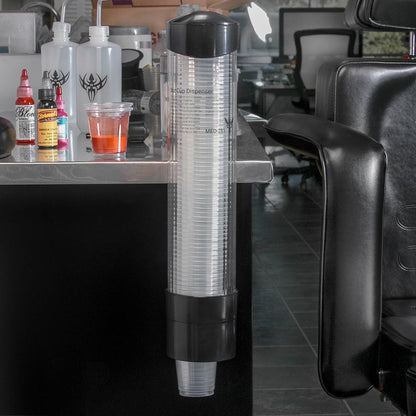 3oz Cup Dispenser Wall Mount in Use