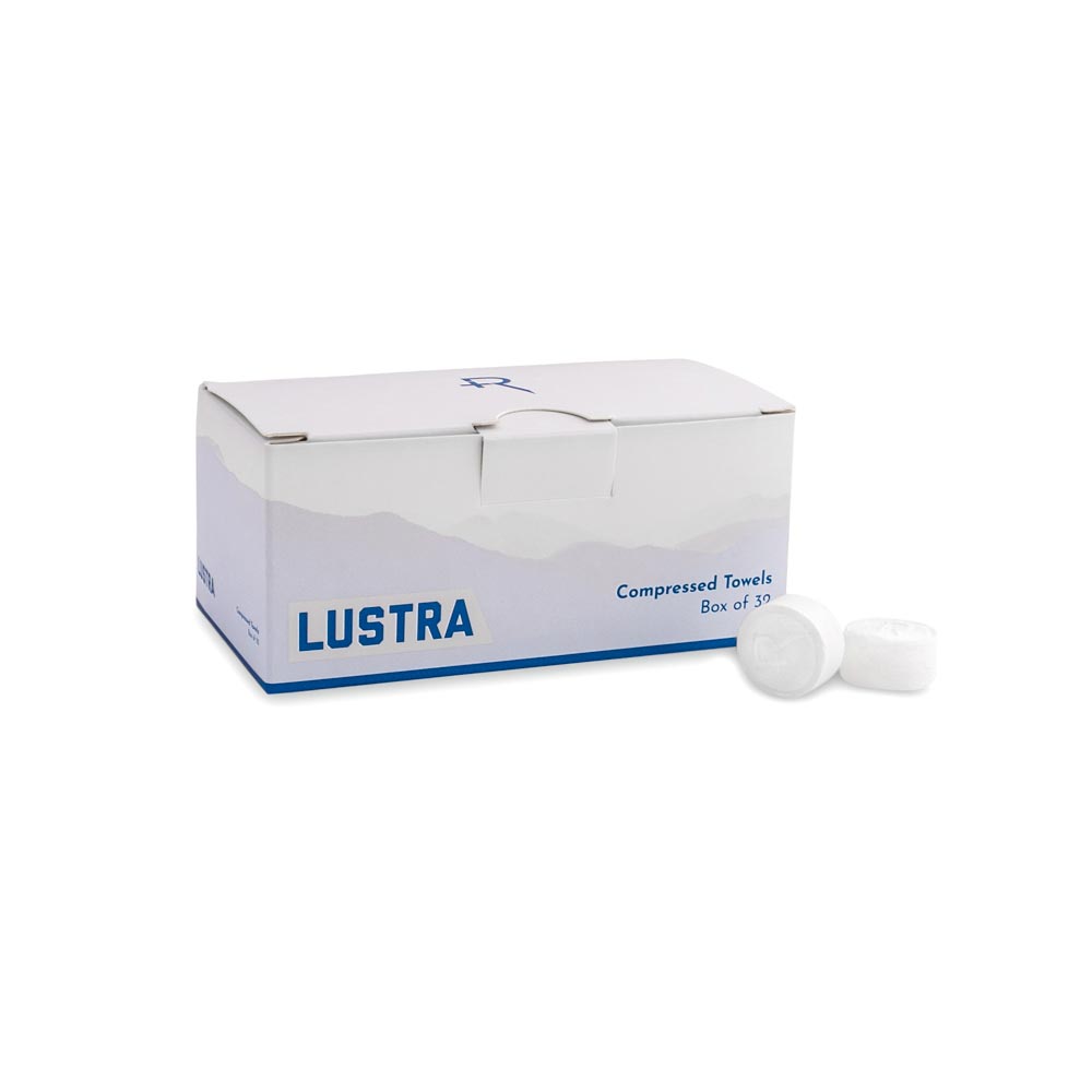 Recovery Lustra Compressed Towels — Box of 32