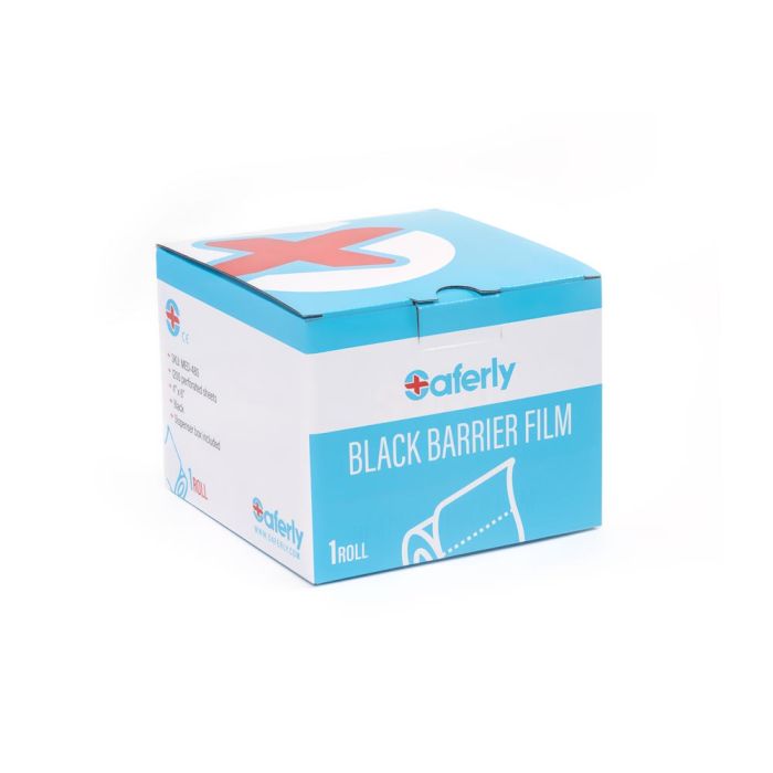 Saferly Black Barrier Film + Dispenser Box — 4” x 6” Sheets — Price Per Roll - Ultimate Beauty