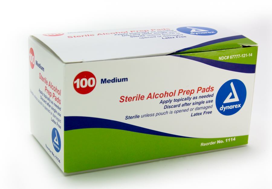 Alcohol Prep Pads Box ~ 100 packets per box