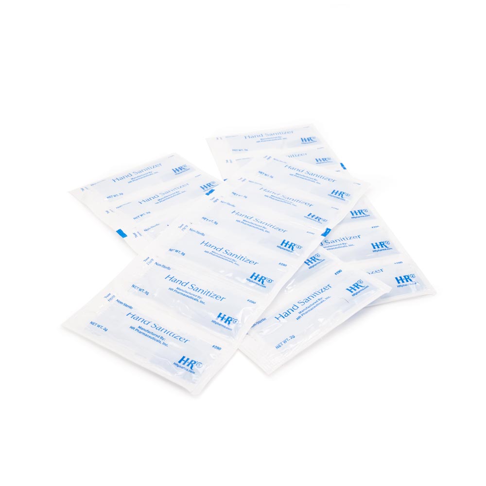 HR Hand Sanitizer — 3g — Strip of 6 Foil Packets (multiple strips)
