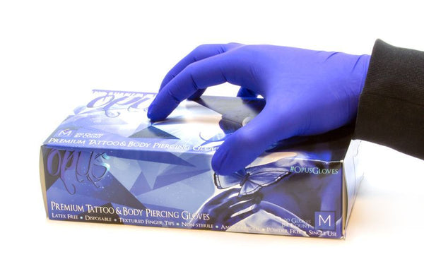 Opus Tattoo Gloves - Blue Nitrile Gloves - Price Per Box