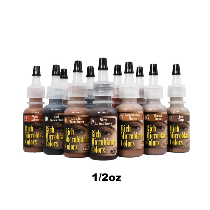 Rich Microblade Colors Permanent Makeup Tattoo Ink – 1/2oz Bottle – Pick Your Color