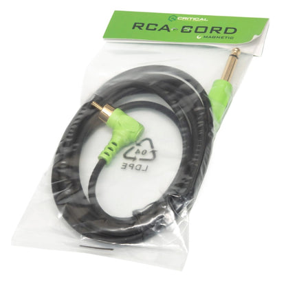 Critical Magnetic 90 Degree RCA Cord (7') Green and Black - Ultimate Beauty